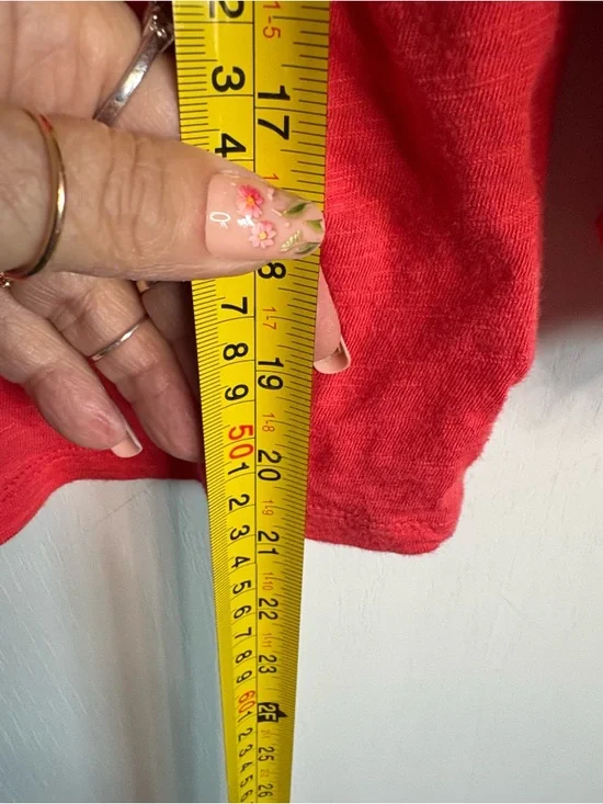 Express Red/Orange Eyelet Puff Sleeve Knit Top Size S Y2K Cottagecore Boho - Picture 8 of 8